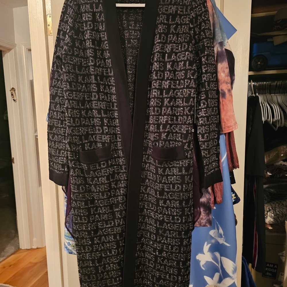 Karl Lagerfeld NWT Black and Silver Cardigan